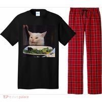 Dinner Table Cat Meme Funny Internet Yelling Confused Gift TShirt Pajama Set thumb 0