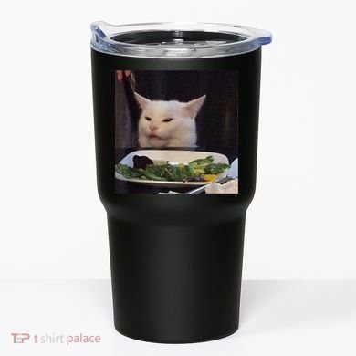 Dinner Table Cat Meme Funny Internet Yelling Confused Gift TShirt Tumbler