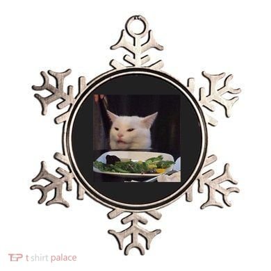Dinner Table Cat Meme Funny Internet Yelling Confused Gift TShirt Ornament
