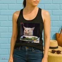 Dinner Table Cat Meme Funny Internet Yelling Confused Gift TShirt Women's Tank Top thumb 2
