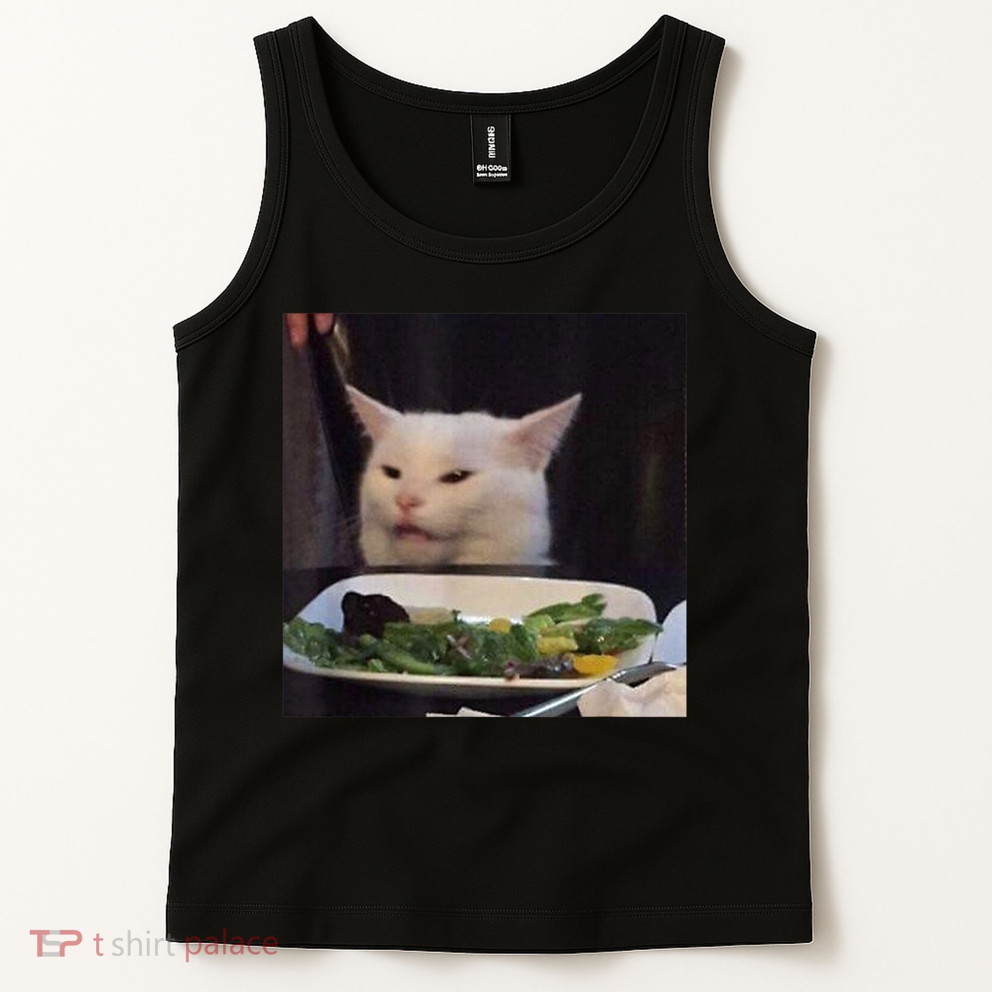 Dinner Table Cat Meme Funny Internet Yelling Confused Gift TShirt Tank Top