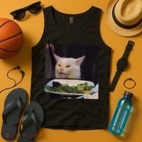 Dinner Table Cat Meme Funny Internet Yelling Confused Gift TShirt Tank Top thumb 4