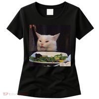 Dinner Table Cat Meme Funny Internet Yelling Confused Gift TShirt Women's T-Shirt thumb 0
