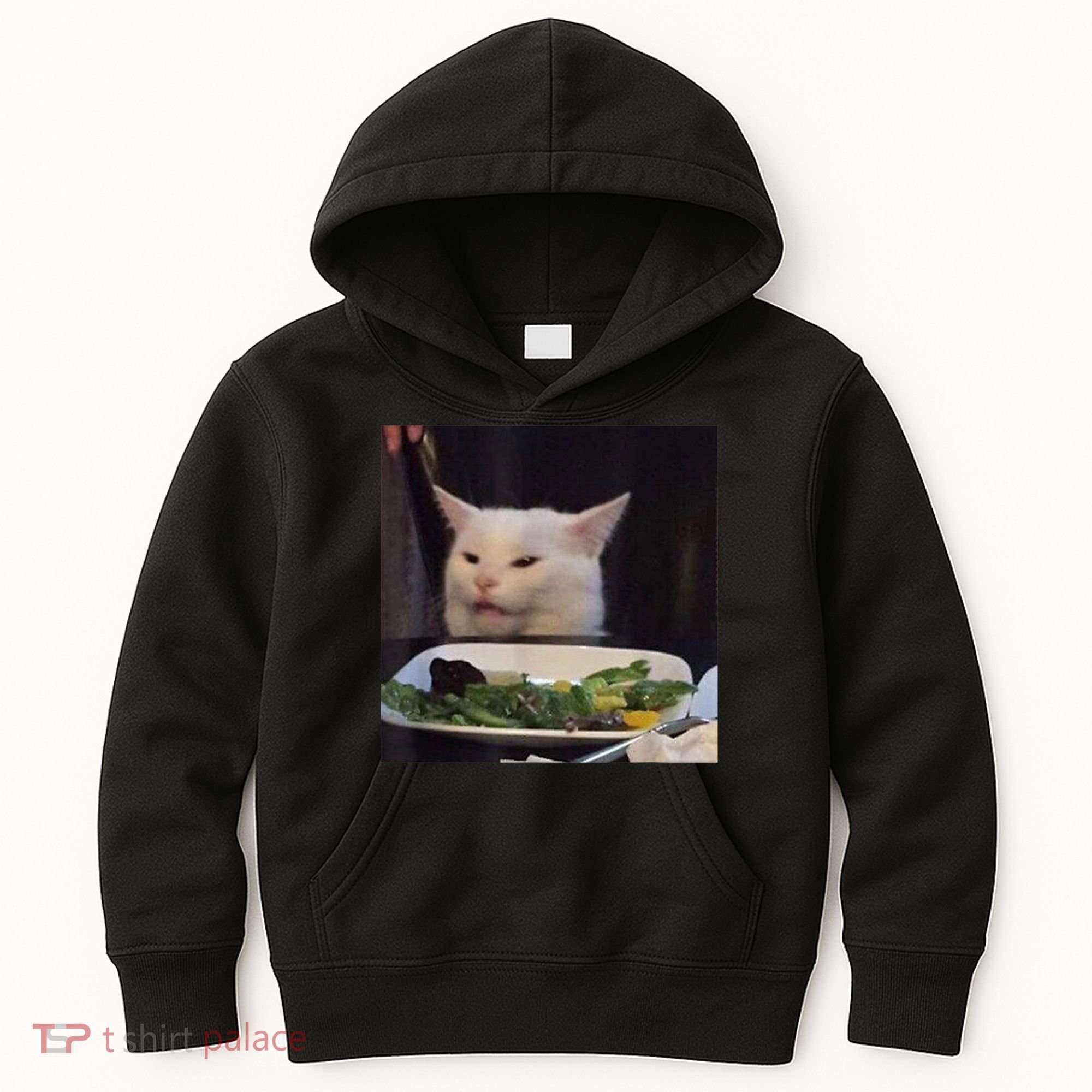 Dinner Table Cat Meme Funny Internet Yelling Confused Gift TShirt Kids Hoodie