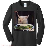Dinner Table Cat Meme Funny Internet Yelling Confused Gift TShirt Kids Long Sleeve Shirt thumb 0