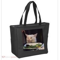 Dinner Table Cat Meme Funny Internet Yelling Confused Gift TShirt Tote Bag thumb 2
