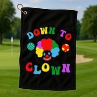 Down to Clown Clowncore Aesthetic Golf Towel thumb 1