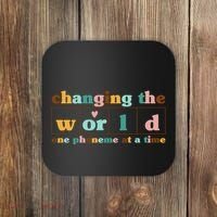 Dyslexia Teacher Changing The World One Phoneme At A Time Coaster thumb 0