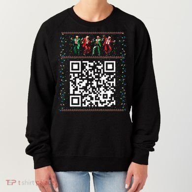 Dancing Trump Christmas Qr President 2024 Dance Code Women's Sweatshirt