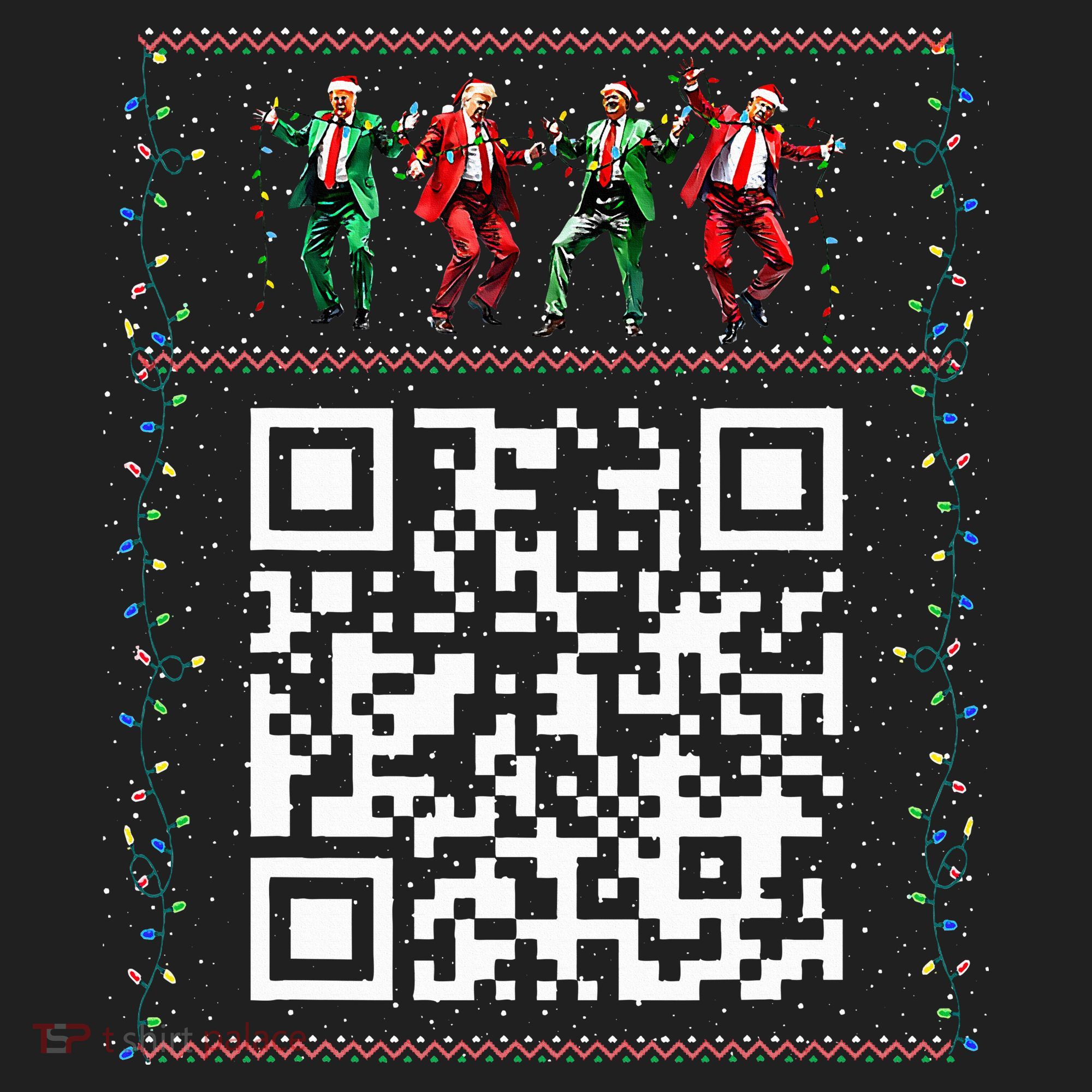 Dancing Trump Christmas Qr President 2024 Dance Code Beanie