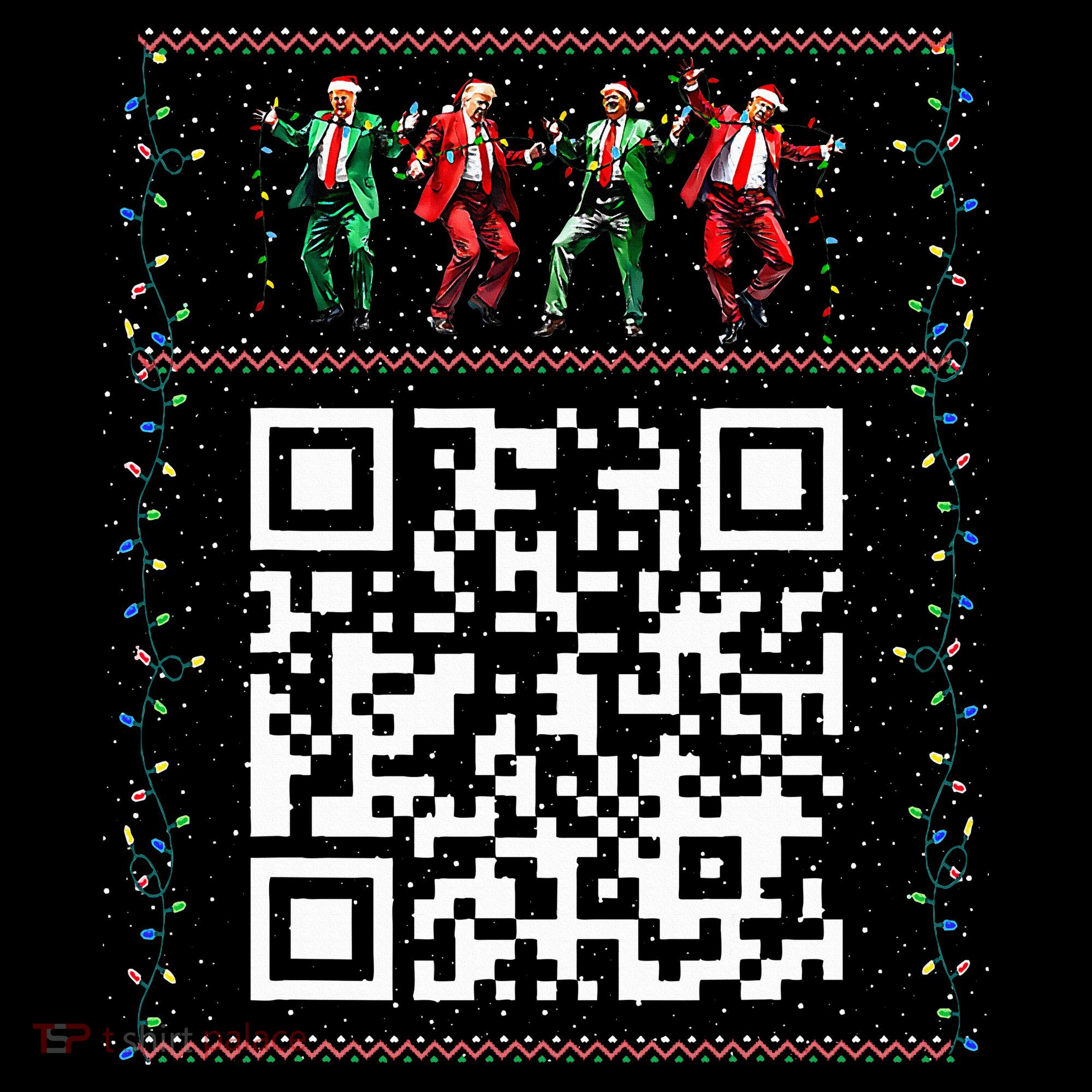 Dancing Trump Christmas Qr President 2024 Dance Code Ornament