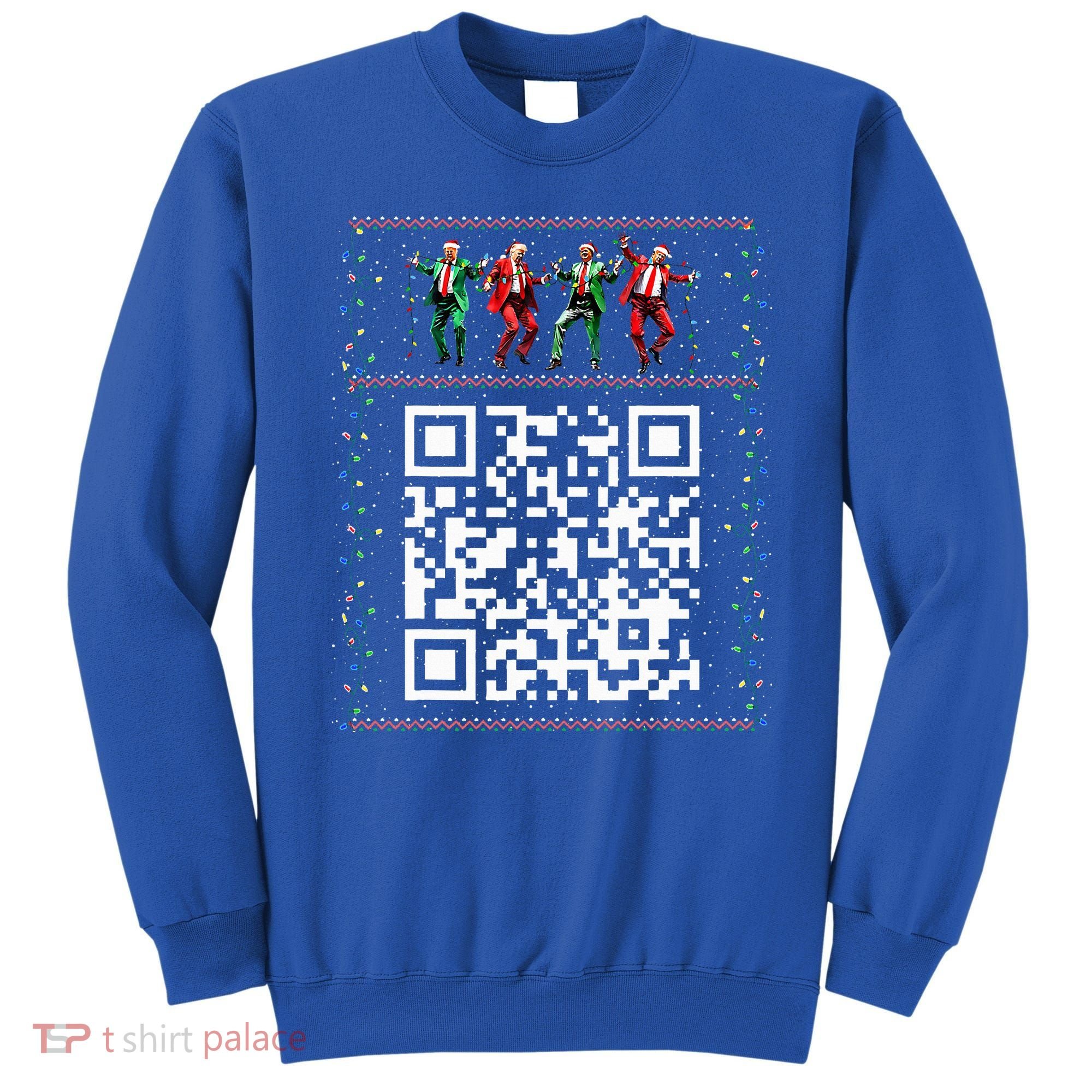 Dancing Trump Christmas Qr President 2024 Dance Code Sweatshirt