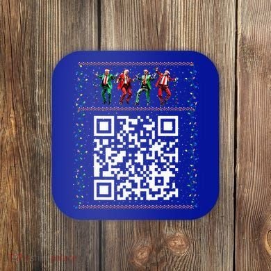 Dancing Trump Christmas Qr President 2024 Dance Code Coaster