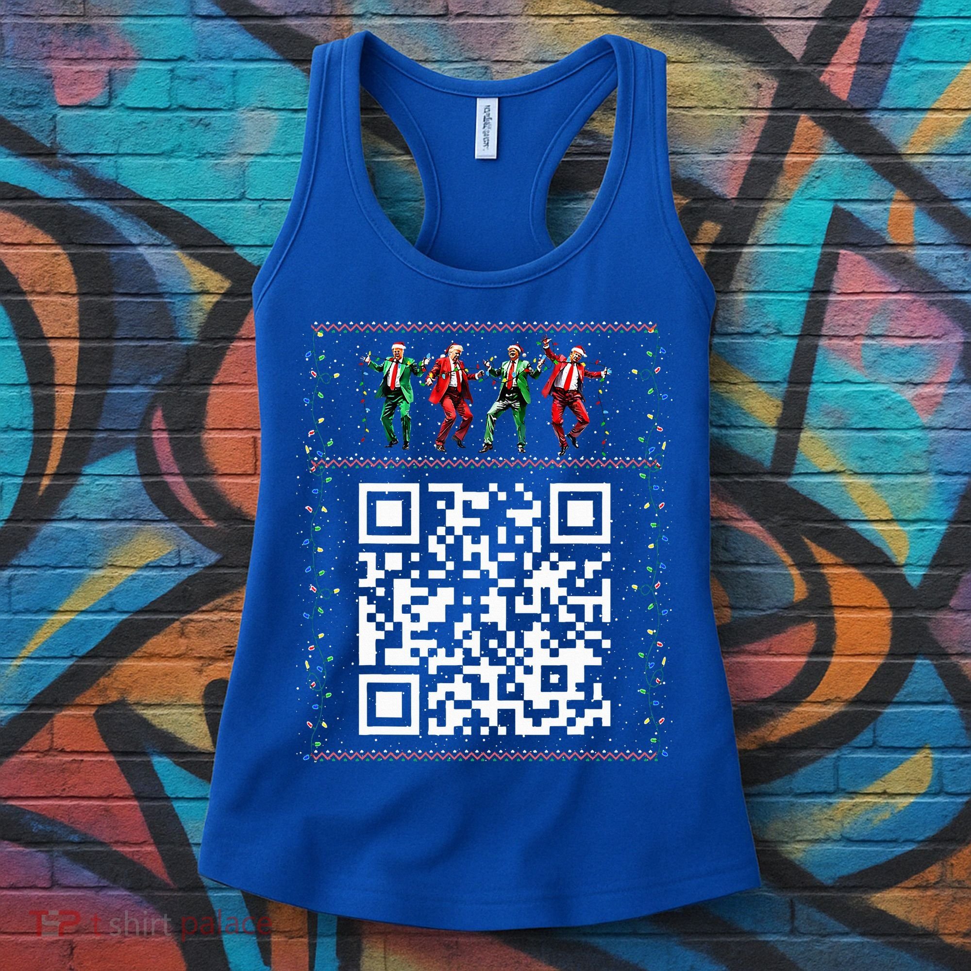 Dancing Trump Christmas Qr President 2024 Dance Code Women's Tank Top