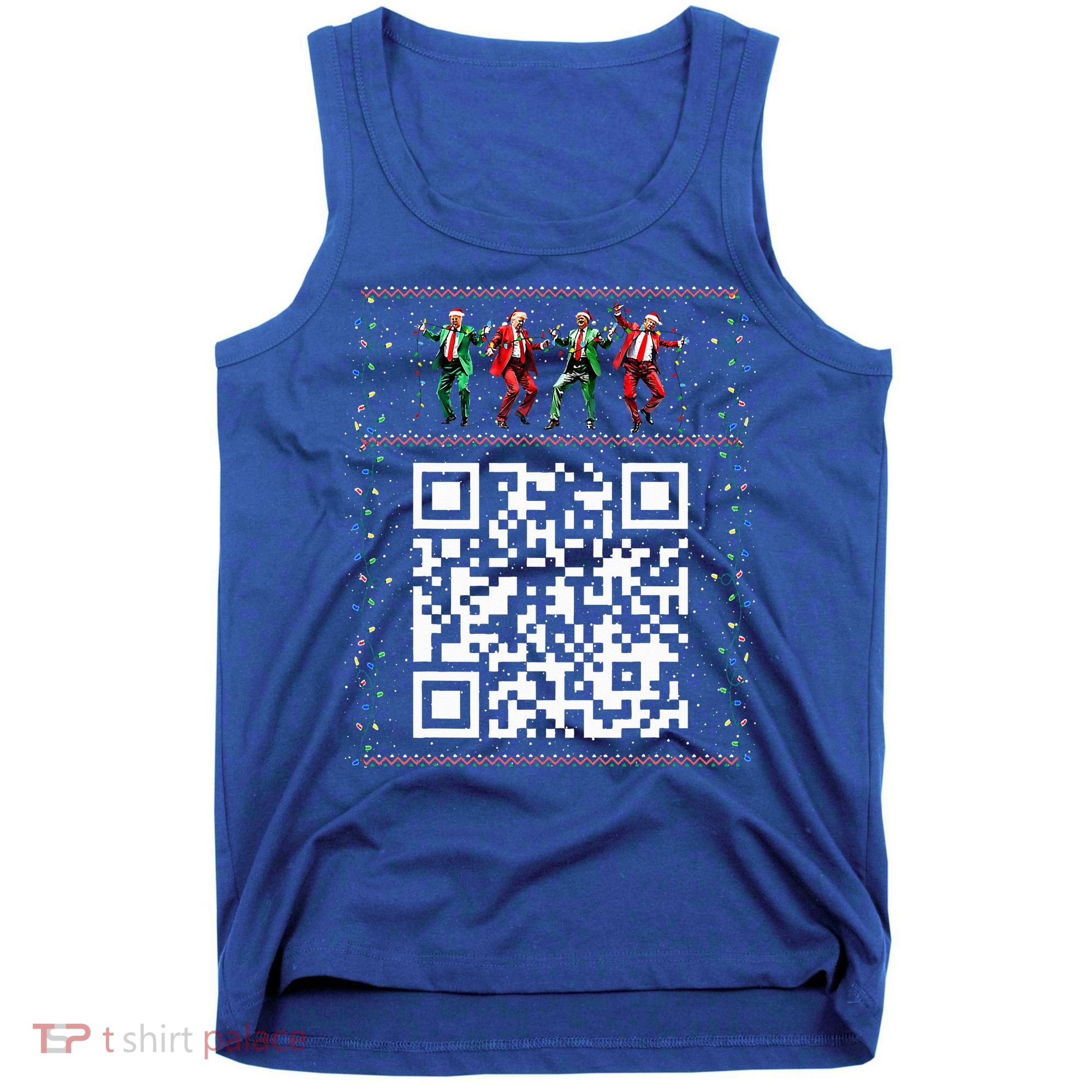 Dancing Trump Christmas Qr President 2024 Dance Code Tank Top