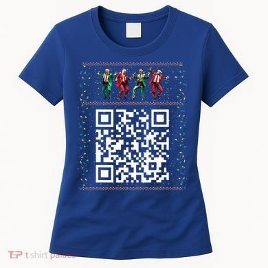 Dancing Trump Christmas Qr President 2024 Dance Code Women's T-Shirt