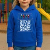 Dancing Trump Christmas Qr President 2024 Dance Code Kids Hoodie thumb 3