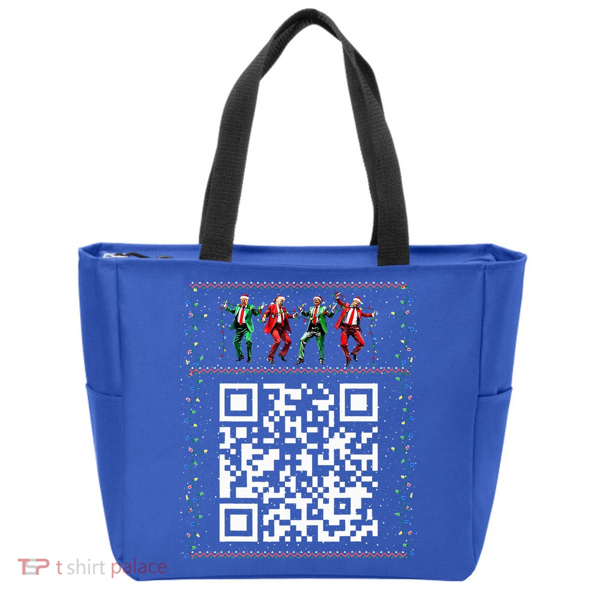 Dancing Trump Christmas Qr President 2024 Dance Code Tote Bag