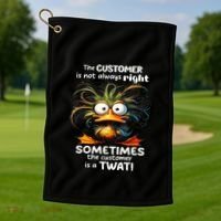 Duck The Customer Is Not Always Right Sometimes The Customer Golf Towel thumb 1