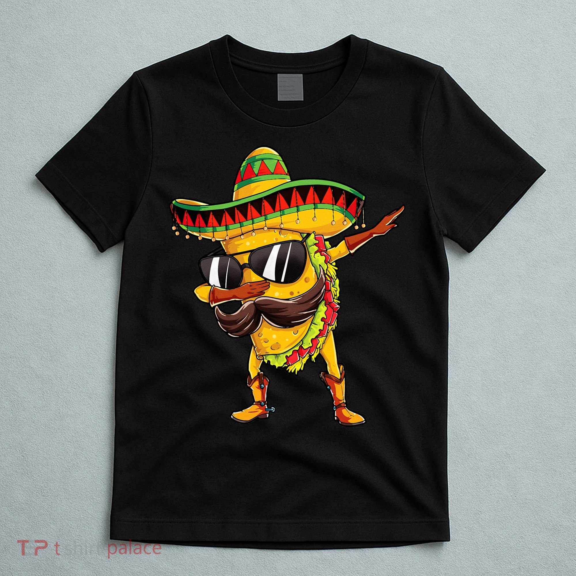 Dabbing Taco Cinco De Mayo Men Mexican Food Sombrero T-Shirt
