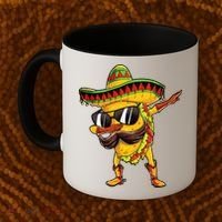 Dabbing Taco Cinco De Mayo Men Mexican Food Sombrero Coffee Mug thumb 2