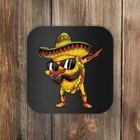 Dabbing Taco Cinco De Mayo Men Mexican Food Sombrero Coaster thumb 0