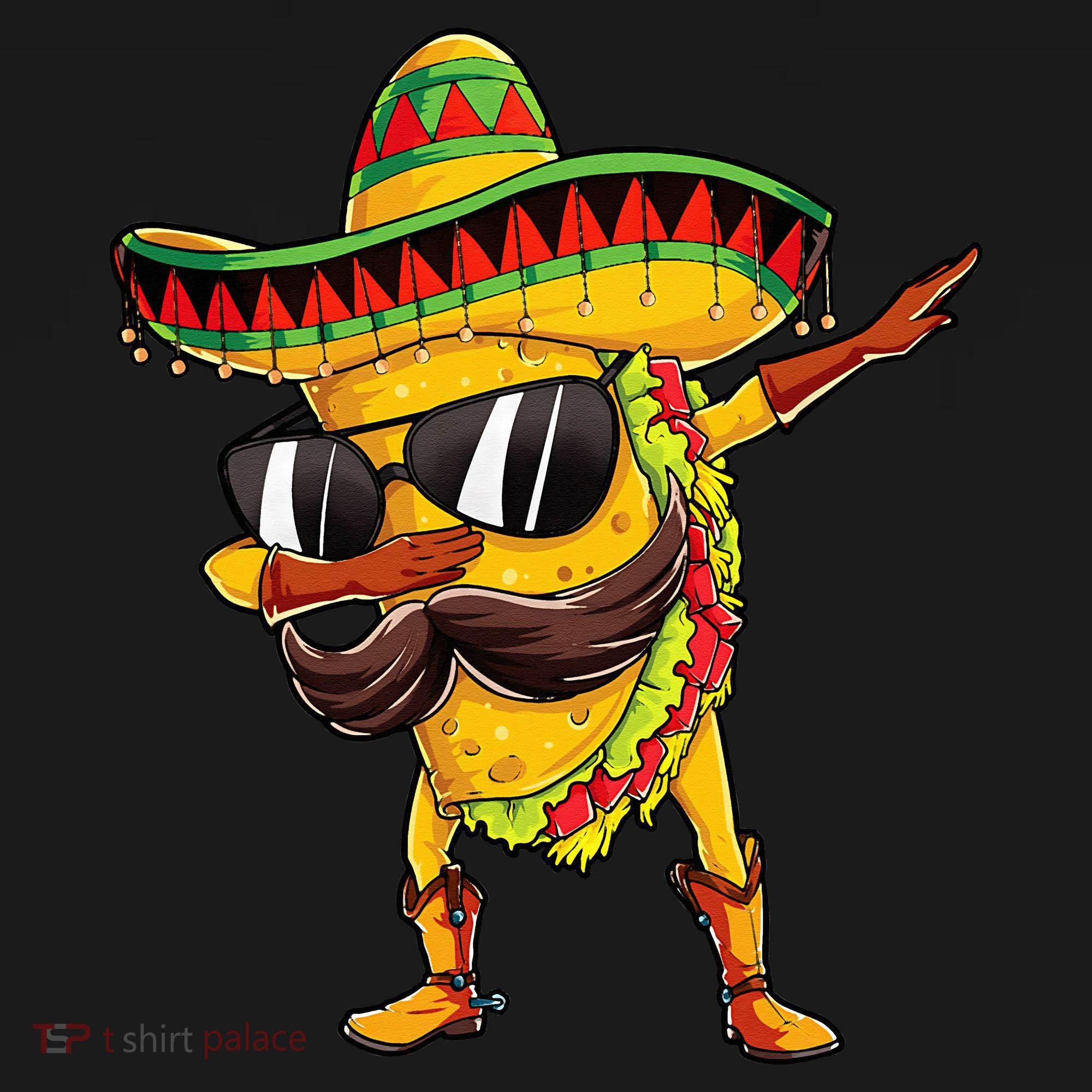 Dabbing Taco Cinco De Mayo Men Mexican Food Sombrero Mousepad