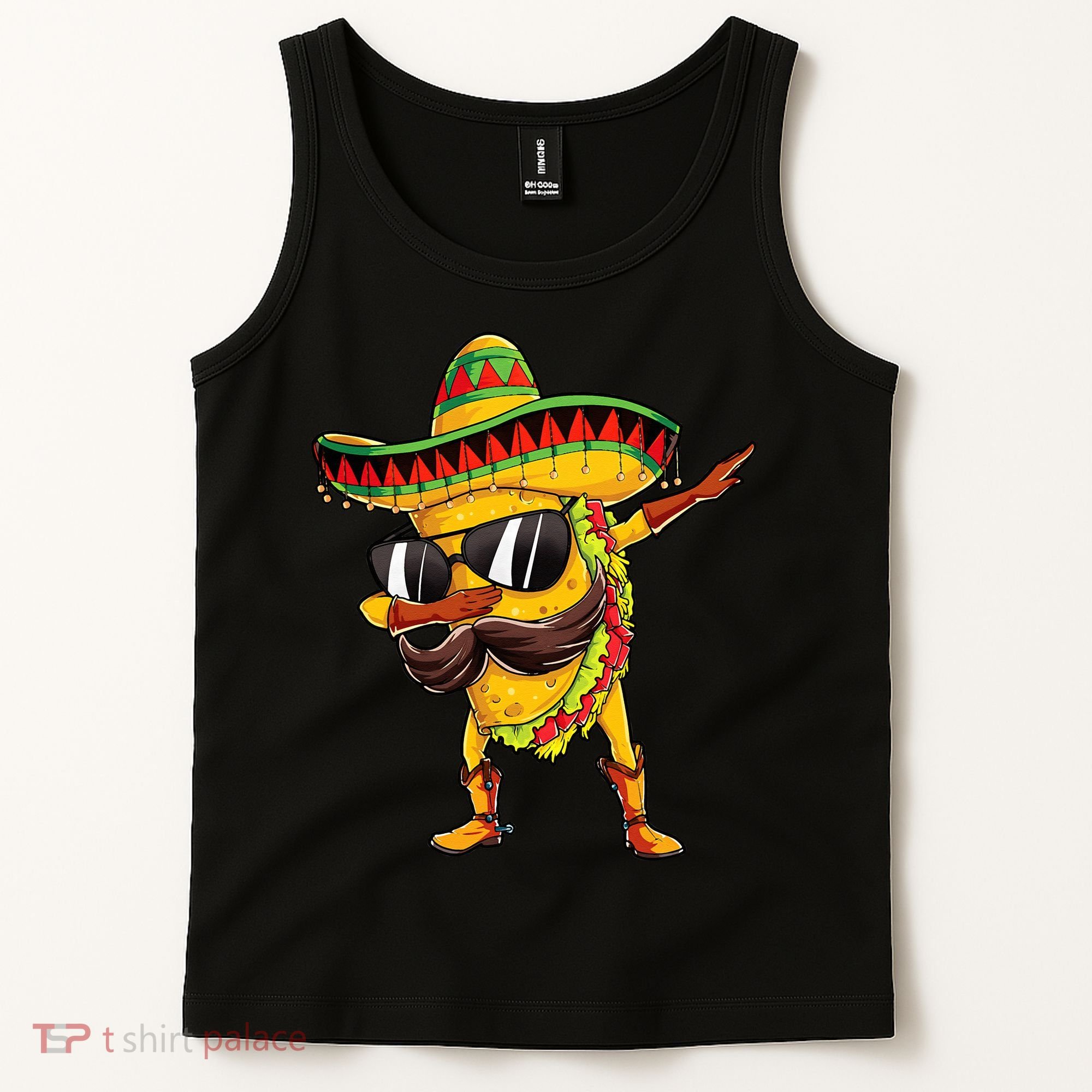 Dabbing Taco Cinco De Mayo Men Mexican Food Sombrero Tank Top