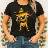 Dabbing Taco Cinco De Mayo Men Mexican Food Sombrero Women's T-Shirt thumb 2