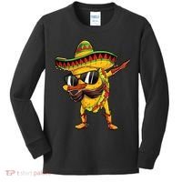 Dabbing Taco Cinco De Mayo Men Mexican Food Sombrero Kids Long Sleeve Shirt thumb 0