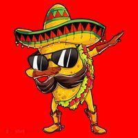 Dabbing Taco Cinco De Mayo Men Mexican Food Sombrero Santa Hat thumb 1