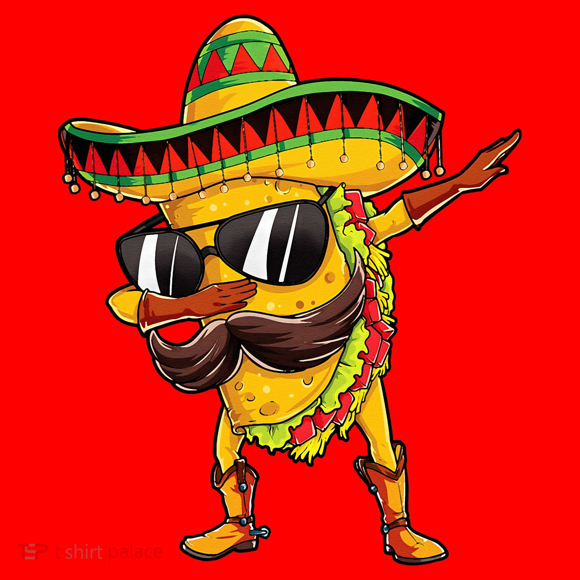 Dabbing Taco Cinco De Mayo Men Mexican Food Sombrero Santa Hat