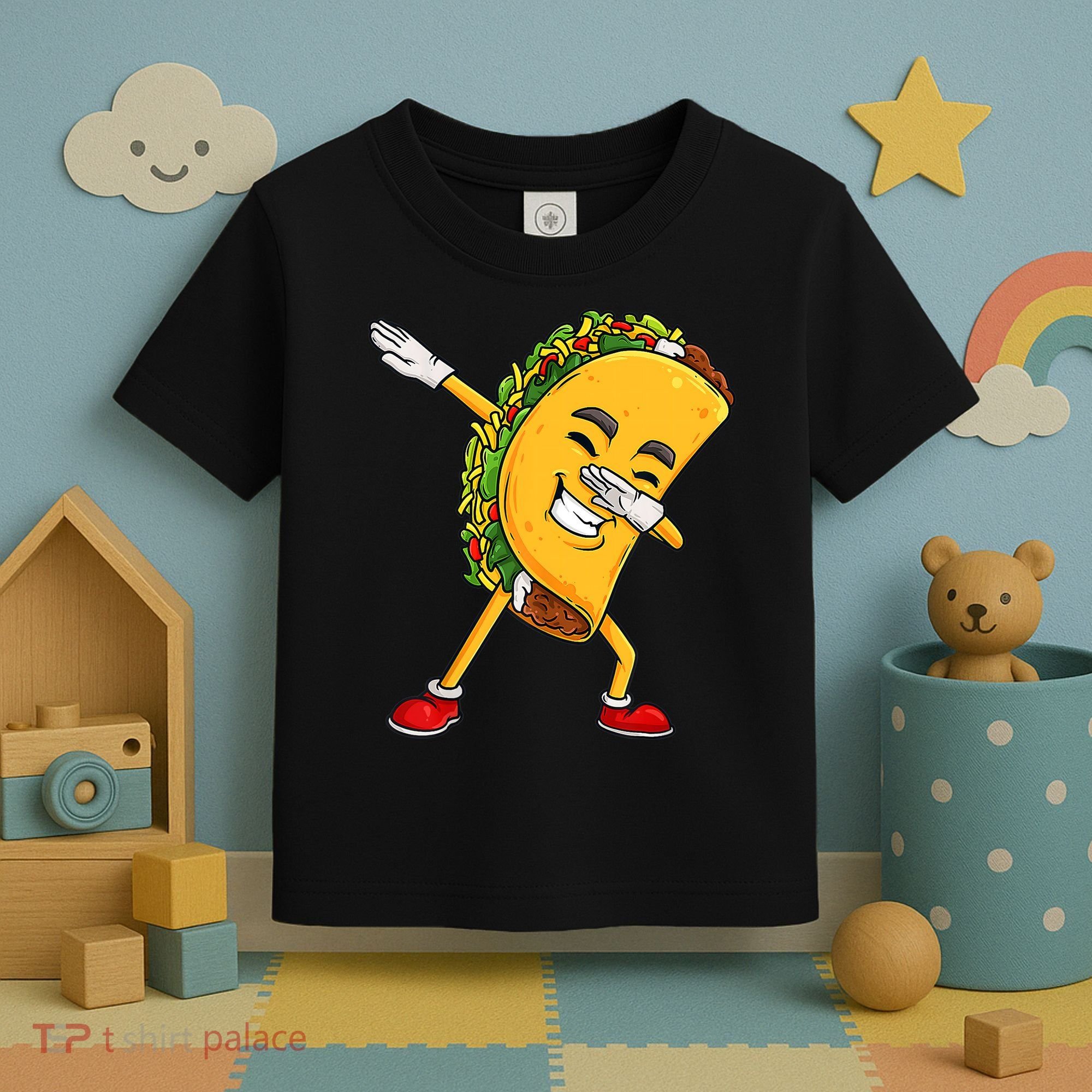 Dabbing Taco Cinco De Mayo Funny Boy Mexican Food Dab Toddler T-Shirt