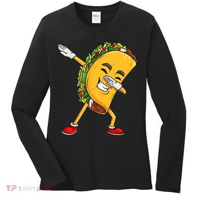 Dabbing Taco Cinco De Mayo Funny Boy Mexican Food Dab Women's Long Sleeve Shirt