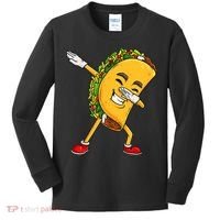 Dabbing Taco Cinco De Mayo Funny Boy Mexican Food Dab Kids Long Sleeve Shirt thumb 0
