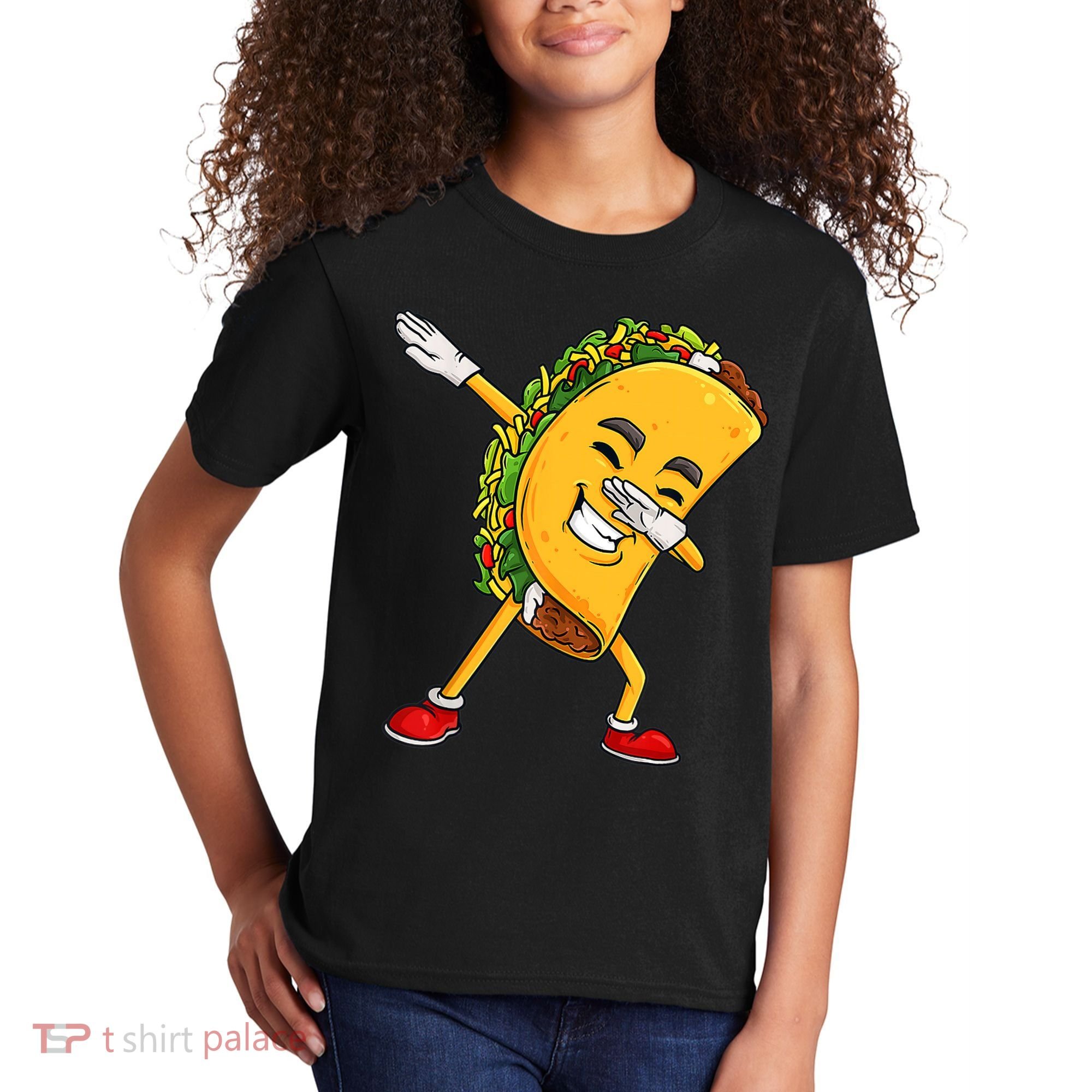 Dabbing Taco Cinco De Mayo Funny Boy Mexican Food Dab Kids T-Shirt
