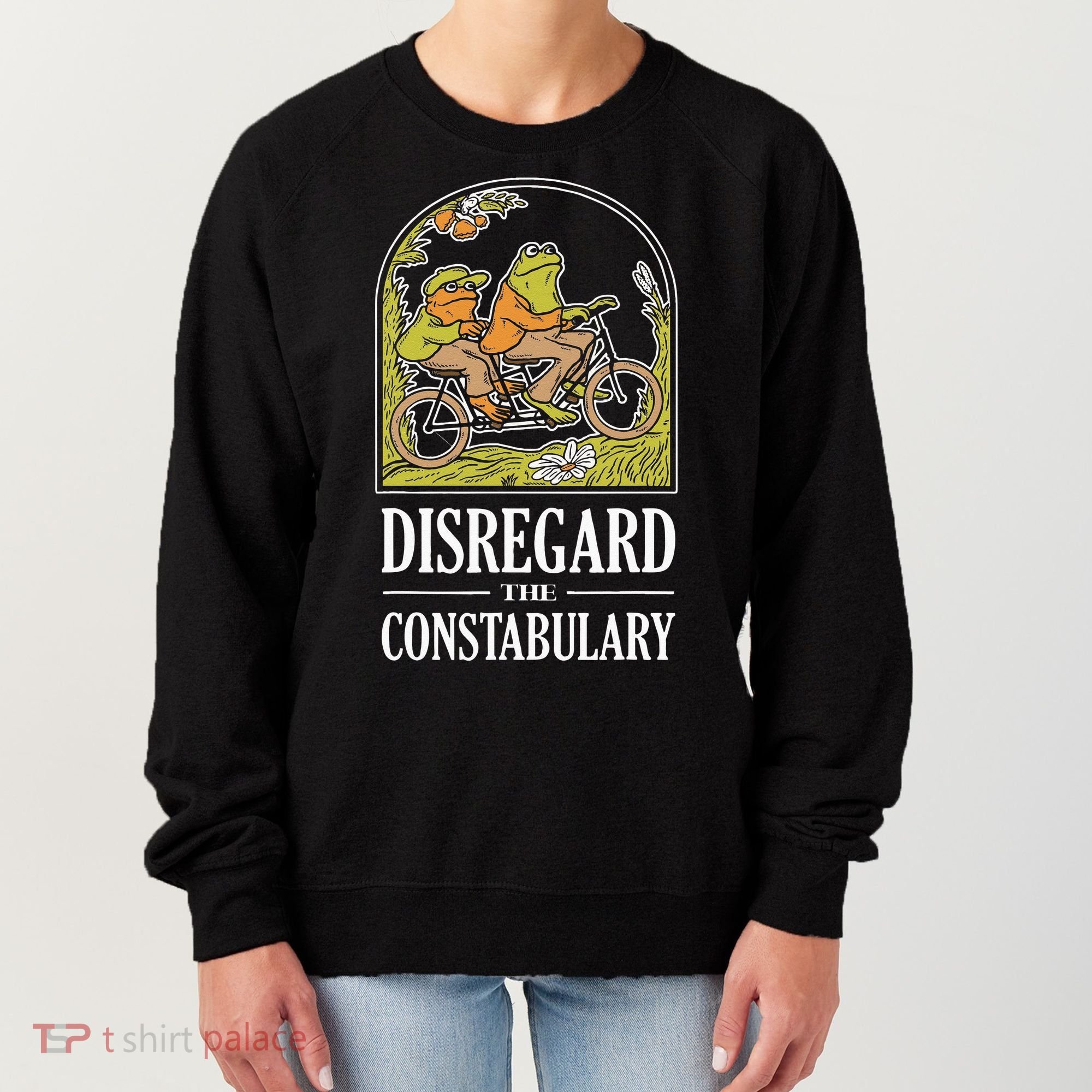 Disregard The Constabulary Graphic Funny Frog Meme Police Women's Sweatshirt
