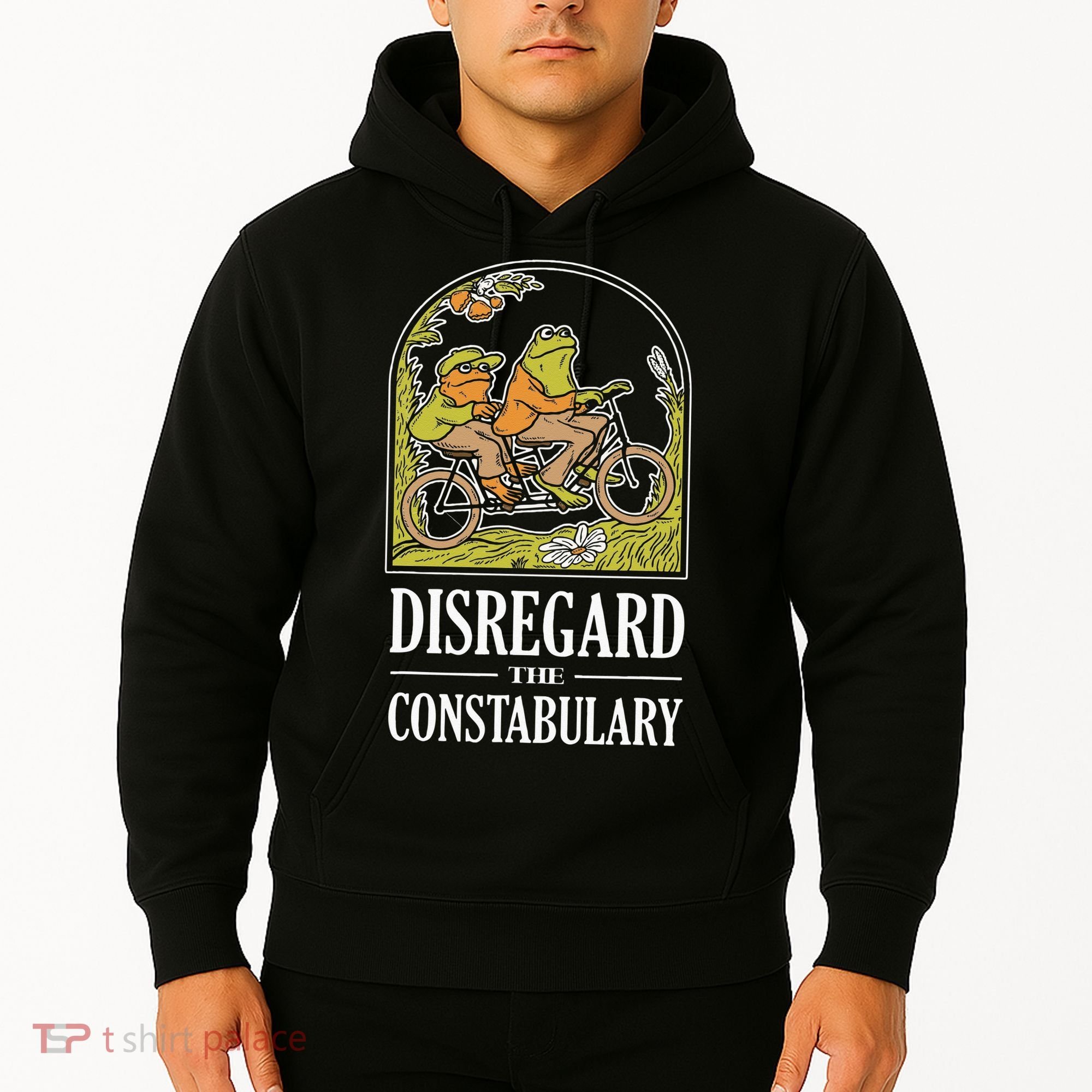 Disregard The Constabulary Graphic Funny Frog Meme Police Hoodie