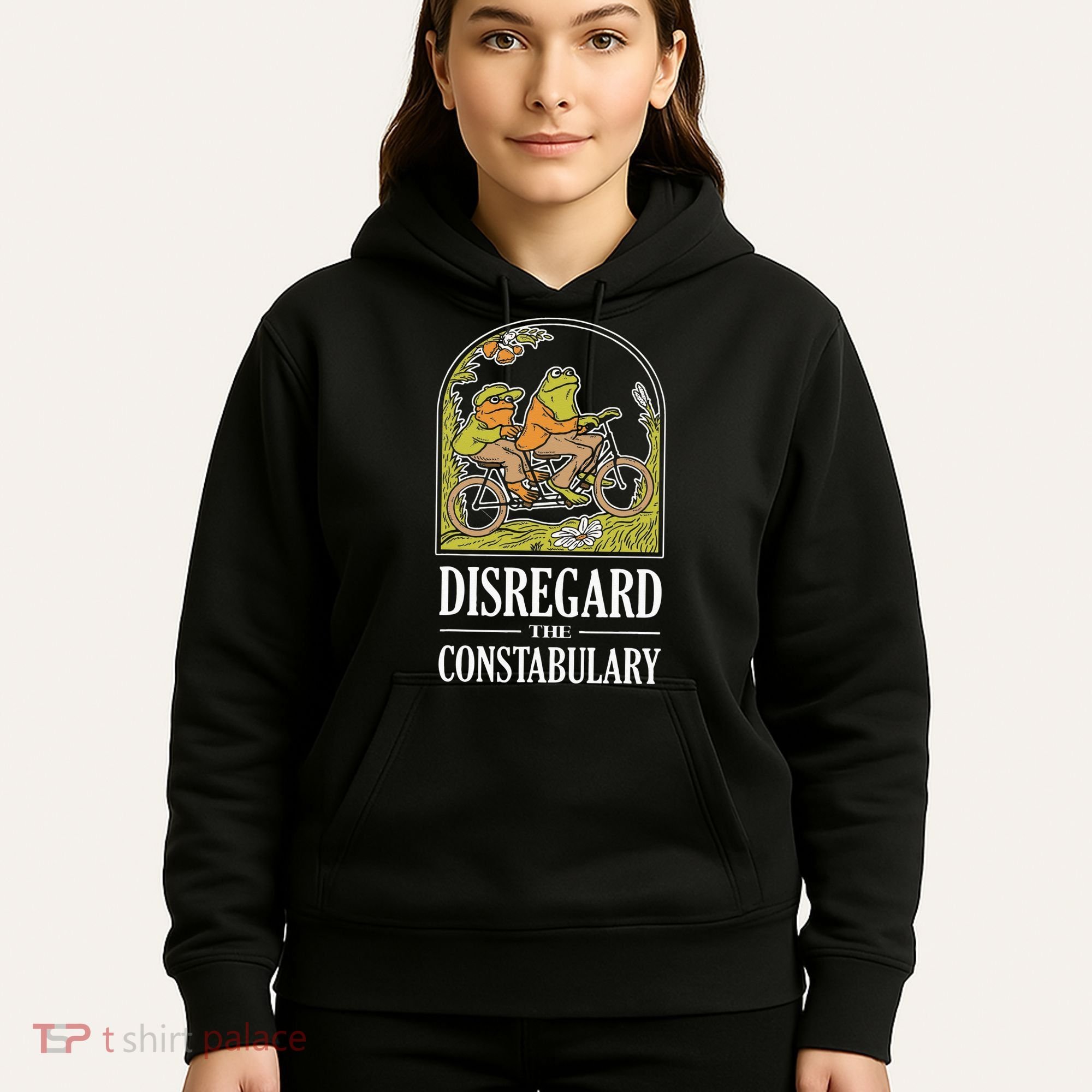 Disregard The Constabulary Graphic Funny Frog Meme Police Hoodie