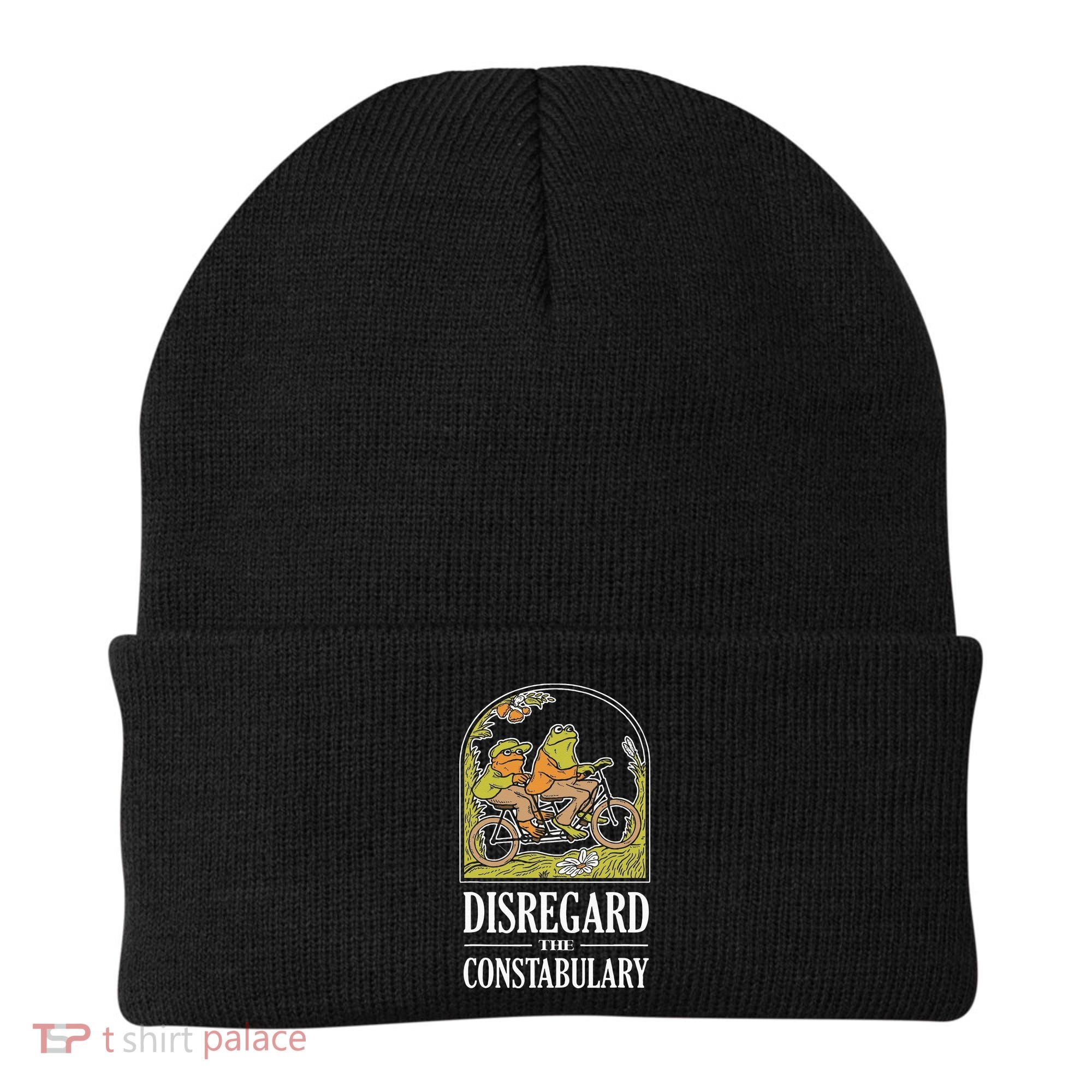 Disregard The Constabulary Graphic Funny Frog Meme Police Beanie