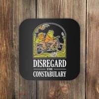 Disregard The Constabulary Graphic Funny Frog Meme Police Coaster thumb 0