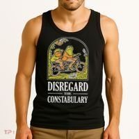 Disregard The Constabulary Graphic Funny Frog Meme Police Tank Top thumb 3