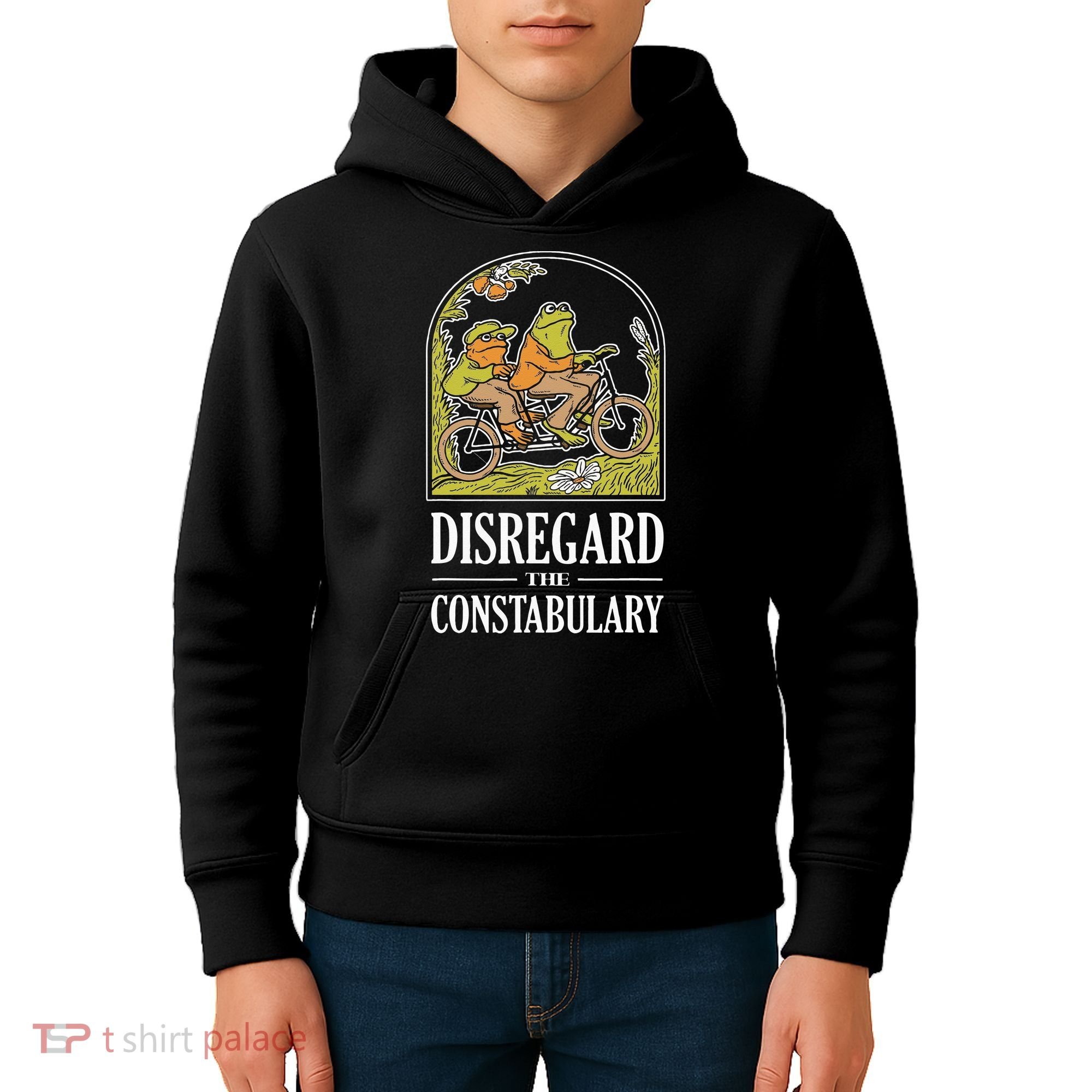 Disregard The Constabulary Graphic Funny Frog Meme Police Kids Hoodie