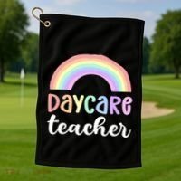Daycare Teacher Care Appreciation Daycare Provider Cute Gift Golf Towel thumb 1