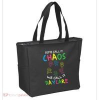 Daycare Teacher Crew Some Call It Chaos We Call It Daycare Tote Bag thumb 2