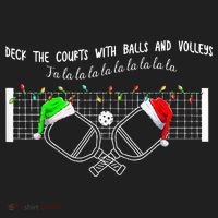Deck The Courts With Balls And Volleys Christmas Pickleball  Beanie thumb 2