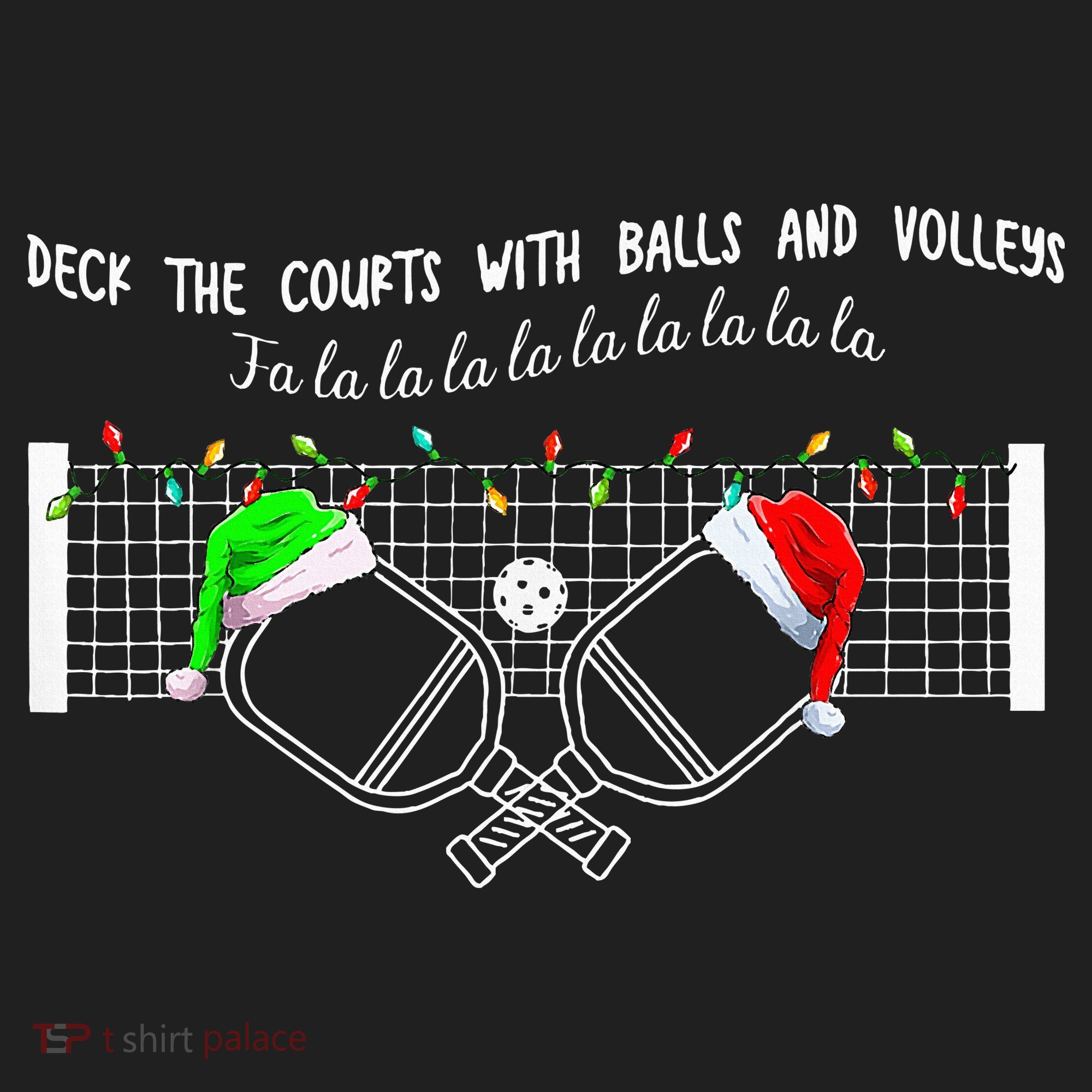 Deck The Courts With Balls And Volleys Christmas Pickleball  Beanie