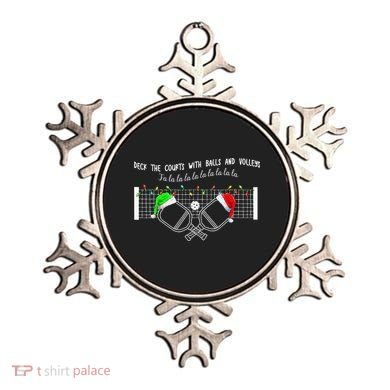 Deck The Courts With Balls And Volleys Christmas Pickleball  Ornament