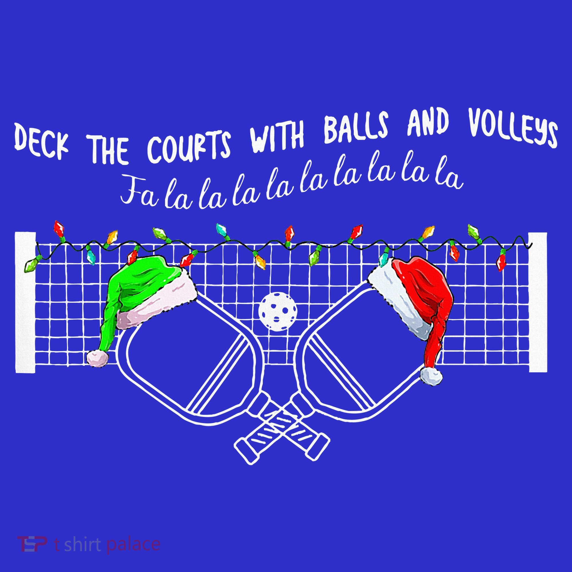 Deck The Courts With Balls And Volleys Christmas Pickleball  Apron