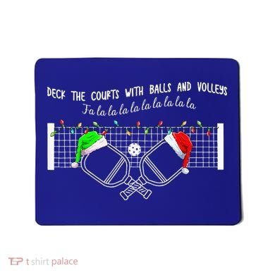Deck The Courts With Balls And Volleys Christmas Pickleball  Mousepad